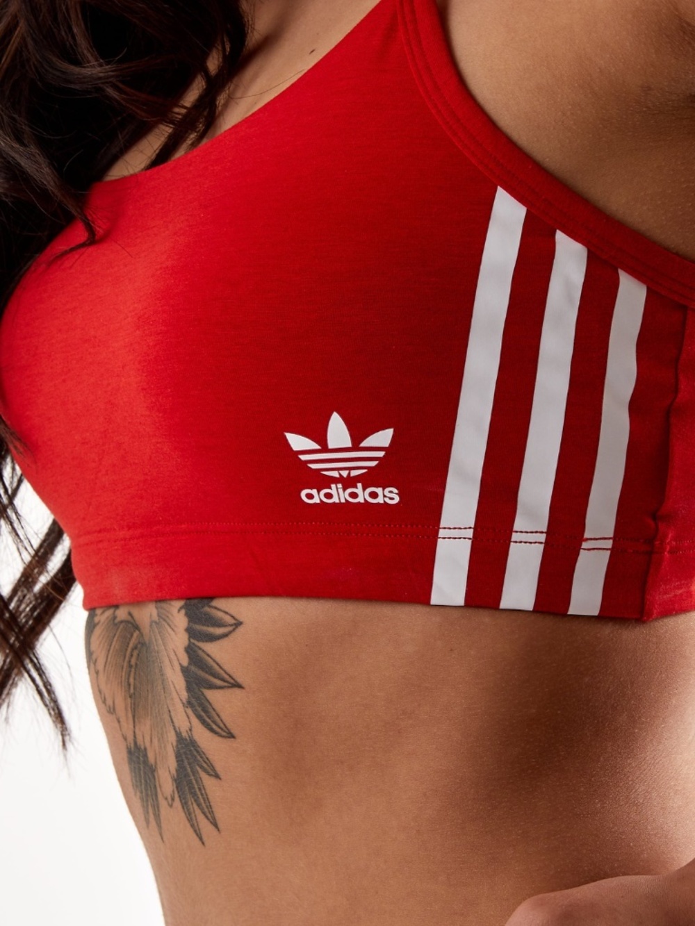 Adidas Women’s Smart Cotton Scoop Bralette in vivid red, XL, Excellent Condition - Picture 2 of 5